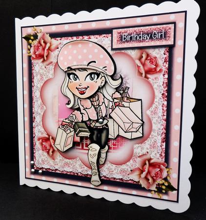 Maddison Goes Shopping Card Front Kit by Bernie Mclaughlin