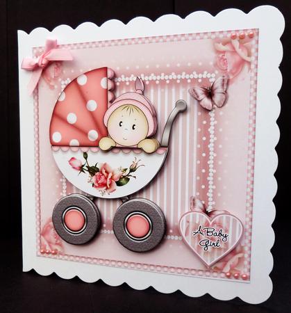 Baby Girl in Pram Mini Kit by Bernie Mclaughlin