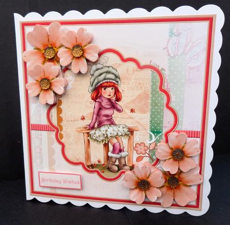 Autumn Attitude Card with Flower Decoupage by Bernie Mclaughlin