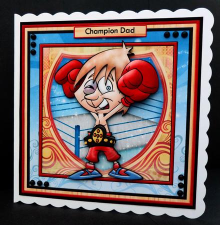 Boxing Champ 8x8 Mini Kit & Decoupage by Bernie Mclaughlin
