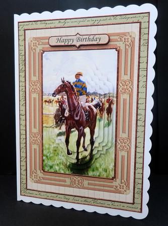 The Jockey Horse Racing Card Topper & Pyramage by Bernie Mclaughlin