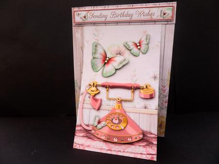 3 in 1 Pink Butterfly Phone by Bernie Mclaughlin