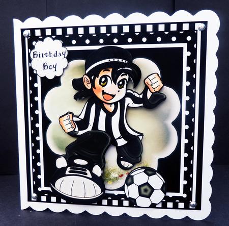 Football Crazy! Black and White Strip by Bernie Mclaughlin