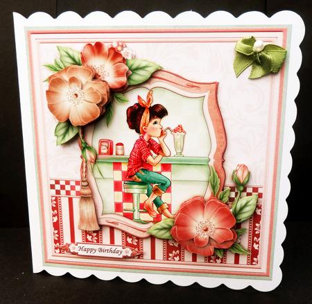 Retro Diner Have a Nice Day 8x8 Mini Kit & Decoupage by Bernie Mclaughlin