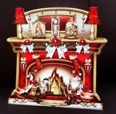 Christmas Festive Fireplace Card Kit by Bernie Mclaughlin