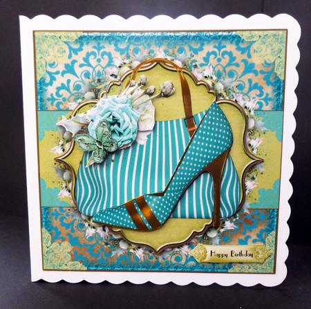 The Polka Dot Shoes and Handbag Card Front Kit by Bernie Mclaughlin