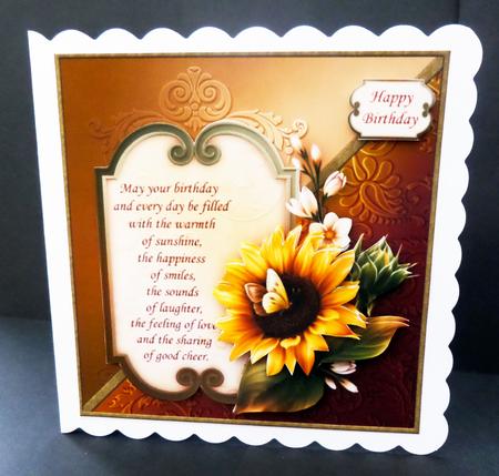 Sunflower & Verse 8x8 Birthday Decoupage Mini Kit by Bernie Mclaughlin