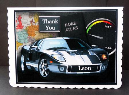 Silver Sports Car A4 Card Front by Bernie Mclaughlin