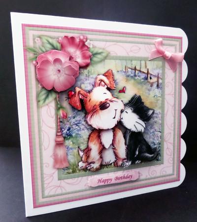 Best Friends 8x8 Decoupage Mini Kit for Birthday Anniversary by Bernie Mclaughlin