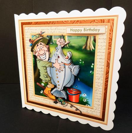 Fishing Thats a Big One 8x8 Decoupage Mini Kit by Bernie Mclaughlin