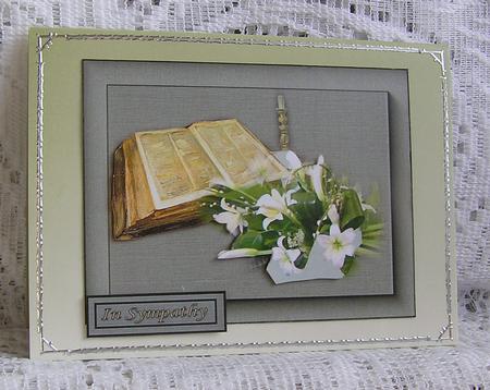 Sympathy Lilies and Bible by Beth Schwan