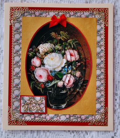 Antique Rose Painting and Rose Backing by Beth Schwan