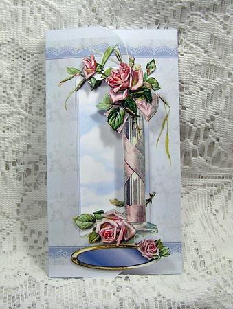 Last Rose of Summer. Gatefold with Decoupage by Beth Schwan