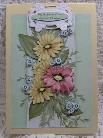Pastel Flower Cluster Birthday Greeting Card by Beth Schwan