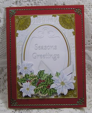 P Ice Poinsettia Seasons Greetings Oval 7x5in Step by Step by Beth Schwan