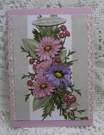 Dusky Flower Cluster Birthday or Other Card by Beth Schwan