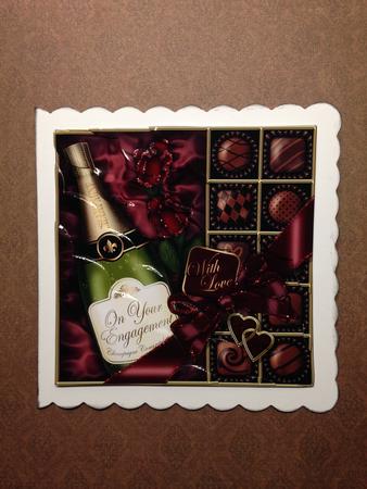 8 x 8 Engagement Champers Chocs N Roses Scalloped Corner Kit by Bettina Keis Jensen
