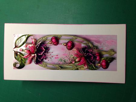 Large Dl Fabulous Fuschias & Golden Frame by Bettina Keis Jensen