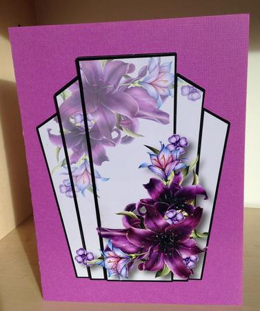 Art Deco Stacker Topper - Deep Purple Lilies by Bettina Keis Jensen