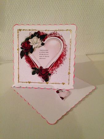 8x8 Satin and Pearl Heart by Bettina Keis Jensen