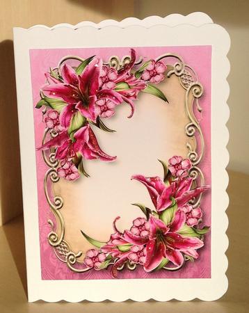 Pink Stargazer Lilies Floral Plaque by Bettina Keis Jensen