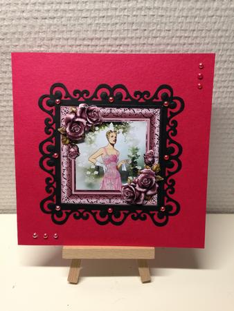 Rose Garden and 1930's Lady with Decoupage by Bettina Keis Jensen