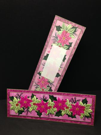 Cerise Olive Poinsettia Large Dl Decoupage Card & Env Kit by Bettina Keis Jensen