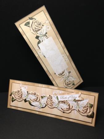 Cream Rose Both of You Large Dl Decoupage Card & Env Kit by Bettina Keis Jensen