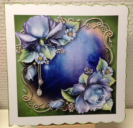 Pretty Porcelain Roses Golden Scene - Square by Bettina Keis Jensen