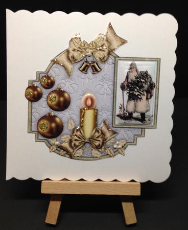 Christmas Card Topper with Santa (silver) by Bettina Keis Jensen