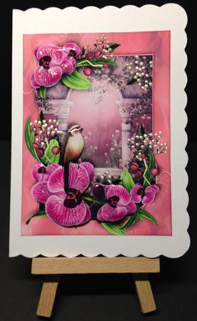 Orchid Bird Female Card for Any Occasion by Bettina Keis Jensen