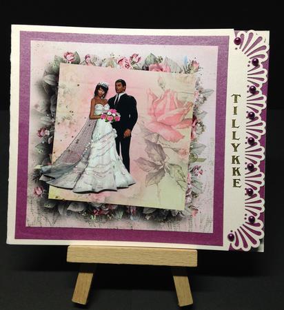 Pink Rose Wedding or Anniversary Card by Bettina Keis Jensen