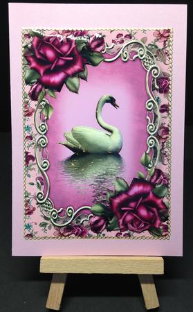 Purple Roses Swan Reflection by Bettina Keis Jensen
