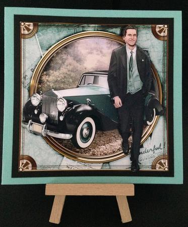 Art Deco Man Antonio (aqua) by Bettina Keis Jensen