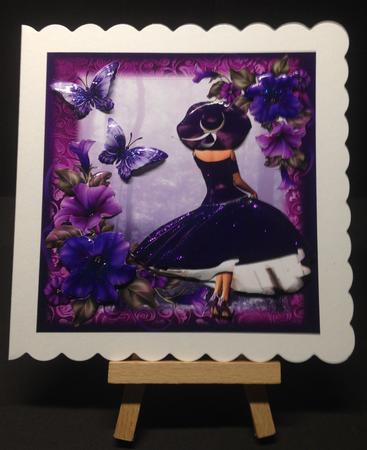Purple Petunia Beauty Card Front Kit by Bettina Keis Jensen
