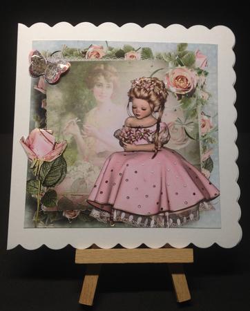 My Beautiful Mother! with Pink Roses 8x8 by Bettina Keis Jensen
