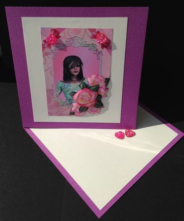 Pretty Girl with Ribbons & Roses by Bettina Keis Jensen