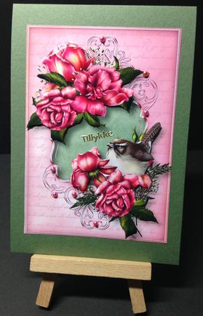 Gorgeous Glory Roses and Script Frame by Bettina Keis Jensen