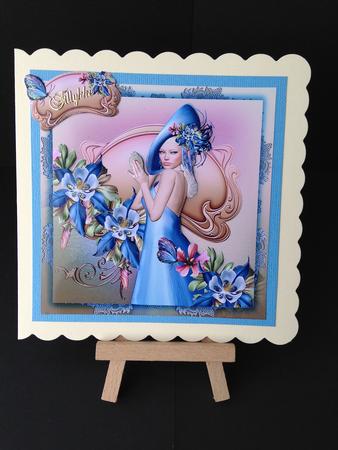 Elegant Lady Card Front Kit by Bettina Keis Jensen