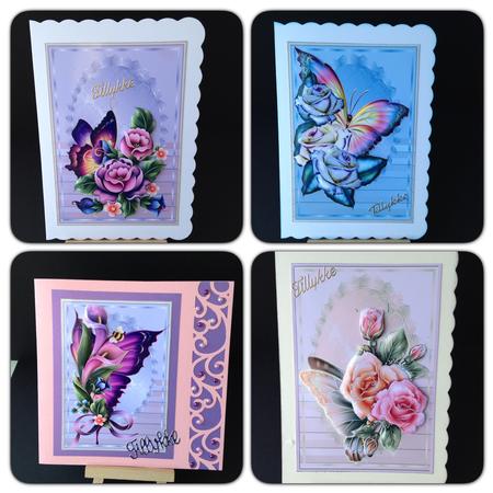 Bumperkit Roses&butterflies Quick Cards by Bettina Keis Jensen