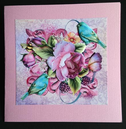 Birds and Flowers Topper with Decoupage by Bettina Keis Jensen