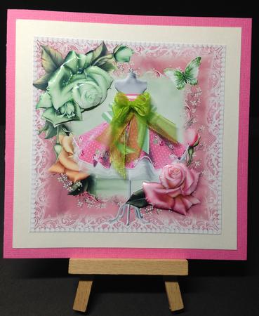 Pink Polka Dot Dress and Roses Topper by Bettina Keis Jensen