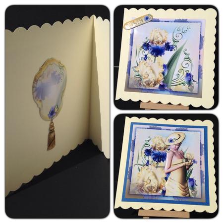 Yellow Iris Lady Card Front by Bettina Keis Jensen