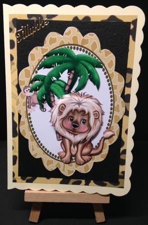Cute Lion with Little Monkey by Bettina Keis Jensen