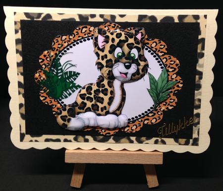 Little Leopard in Frame with Leaves by Bettina Keis Jensen
