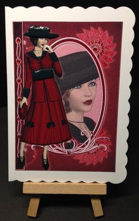 Edwardian Lady in Red and Black Fashion Reflection by Bettina Keis Jensen