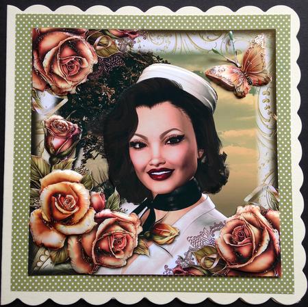 Retro She's a Lady Card Front Kit by Bettina Keis Jensen