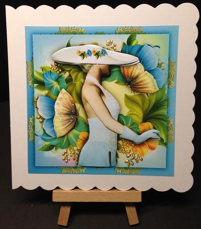 Beautiful Lady in White Dress with Butterflies by Bettina Keis Jensen