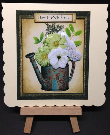 Rusty Water Can of Flowers by Bettina Keis Jensen
