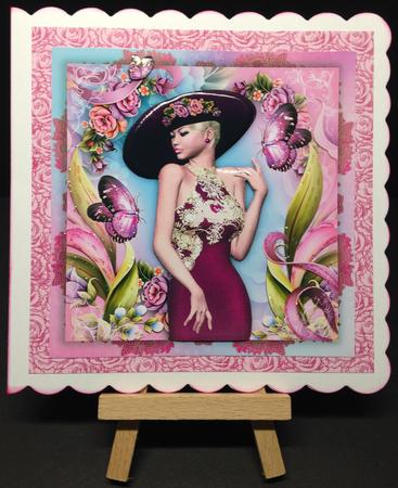 Beautiful Lady in the Garden Card Front by Bettina Keis Jensen
